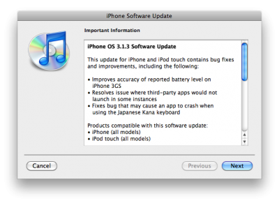 Apple Releases iPhone OS 3.1.3